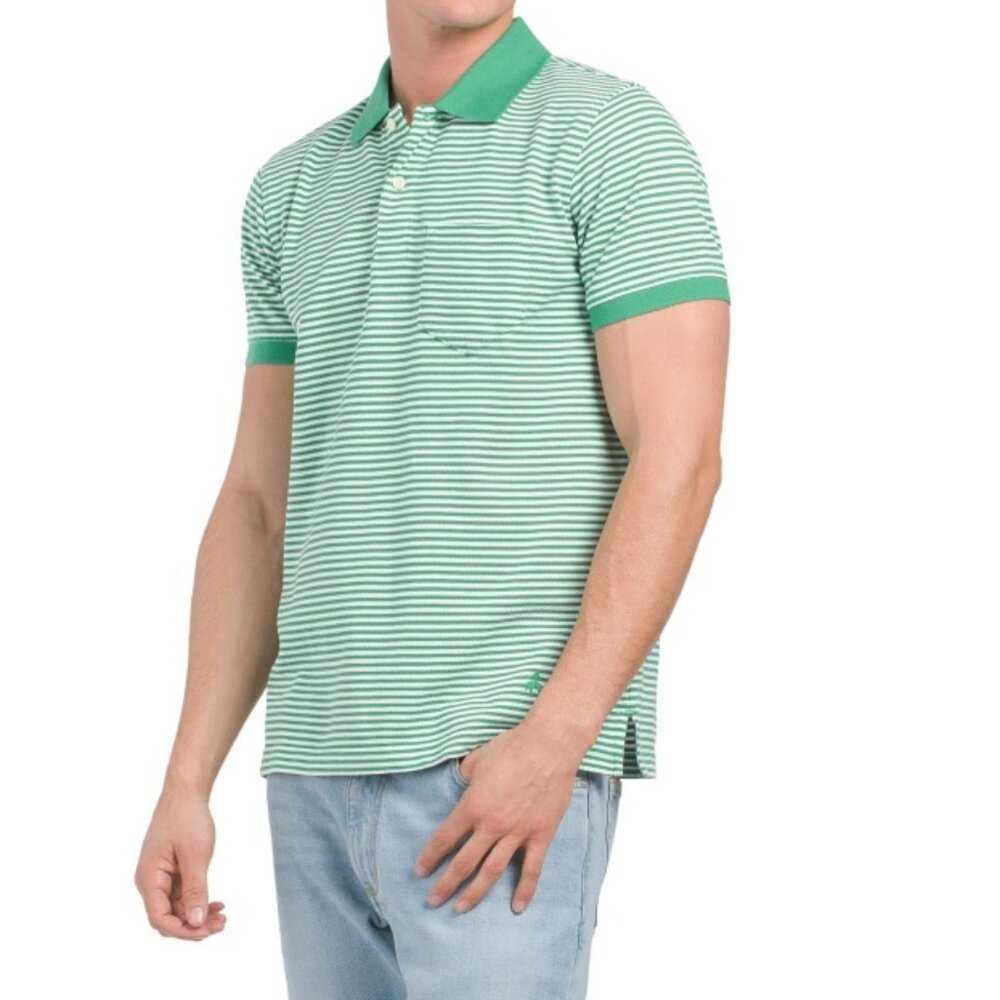 BROOKS BROTHERS   Cotton Pique Feeder Stripe Polo